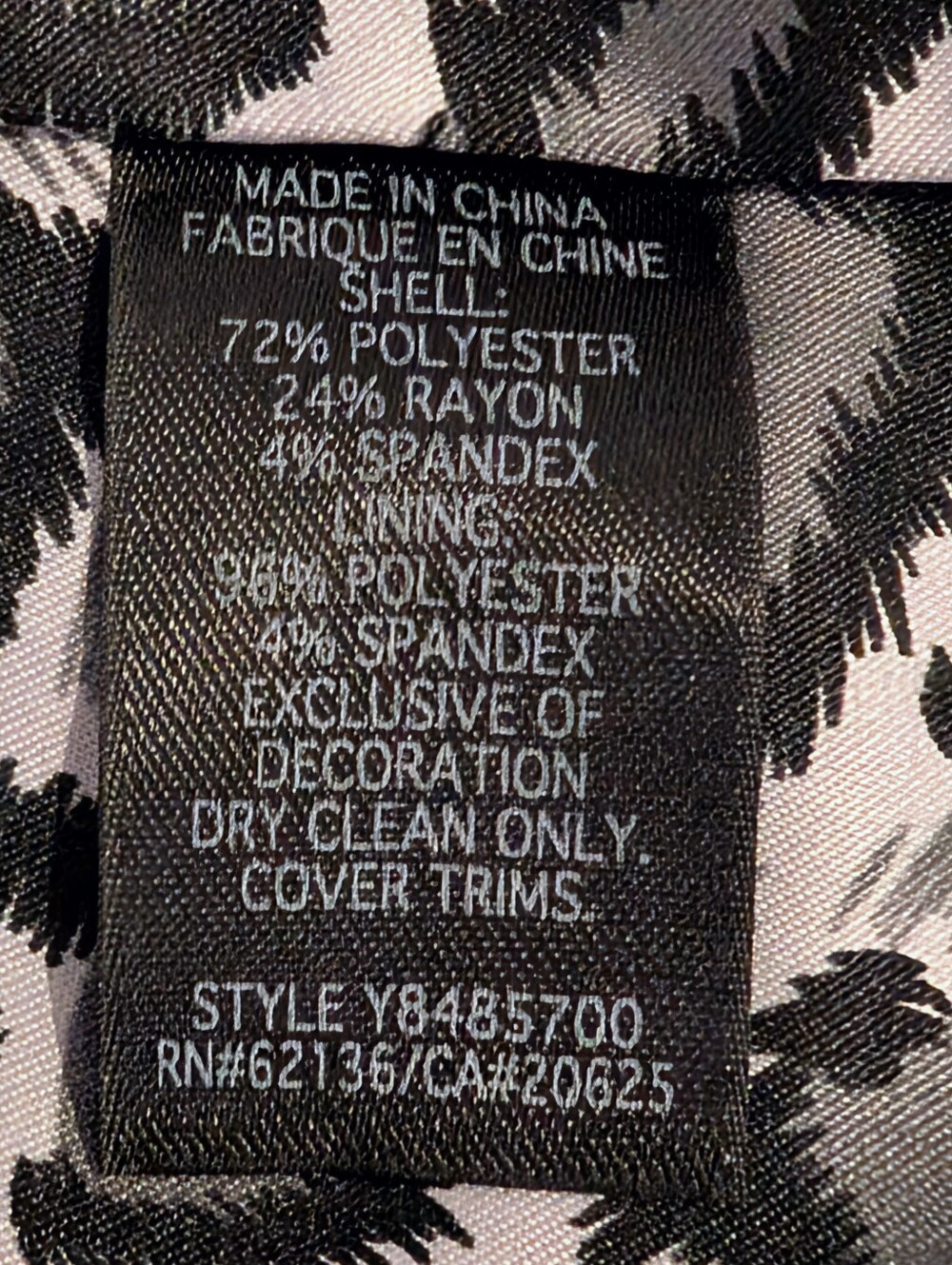 Guess Black Single-Button Blazer With Leopard Print Lining - Picture 8 of 10
